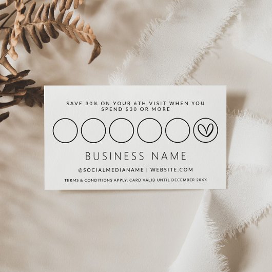 Carte Punch Boho Pink Loyalty Moderne