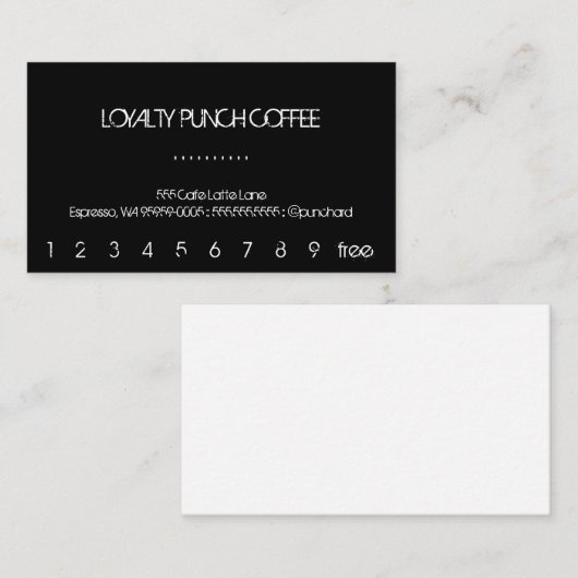 Carte Punch Café Loyauté (Devant / Derrière)