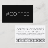 Carte punch #COFFEE hashtag loyalty (Devant / Derrière)