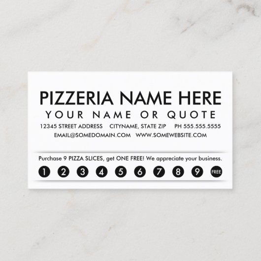 carte punch de fidélité (Dos)