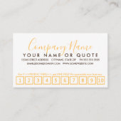 carte punch de fidélité avec coups d'orange et de  (Devant)