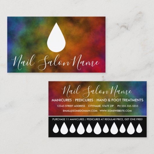 carte punch de fidélité du salon à ongles (Devant / Derrière)