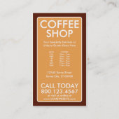 carte punch du café plaid (Dos)