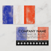 carte punch du drapeau français (Devant / Derrière)