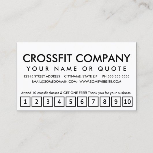 carte punch fidélité (Dos)