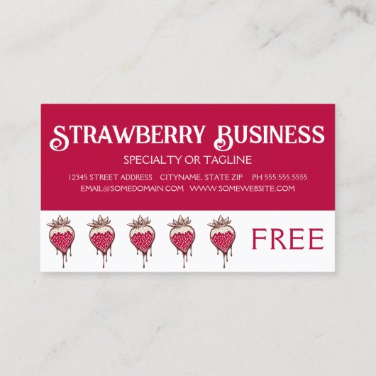 carte punch fidélité aux fraises chocolat (Dos)