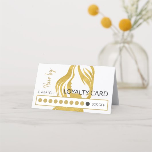 Carte punch fidélité client salon de cheveux (Devant)