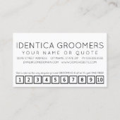 Carte punch #GROOMER hashtag loyalty (Dos)