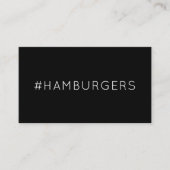 Carte punch hashtag #HAMBURGERS (Devant)