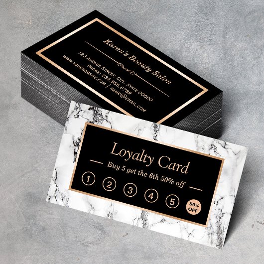 Carte Punch Loyalty Marbre blanc Salon tendance