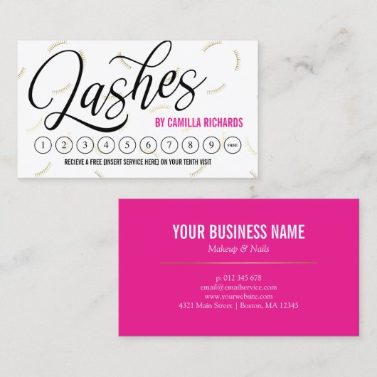 Carte Punch Loyalty Script & Gold Black (Devant / Derrière)