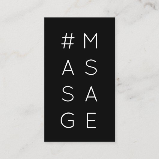 Carte punch #MASSAGE hashtag loyalty (Devant)