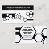 carte punch nid d'abeilles noir et blanc (Devant / Derrière)