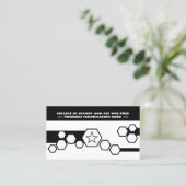 carte punch nid d'abeilles noir et blanc (Debout devant)