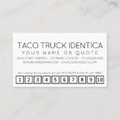 Carte punch #TACOS hashtag loyalty (Dos)