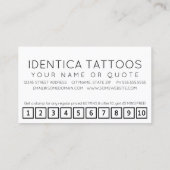 Carte punch #TATTOO hashtag loyalty (Dos)
