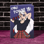 Carte Punk Cartoon Girl Dark Blue 18th Birthday Card<br><div class="desc">Votre fille va adorer cette carte d'anniversaire cool de JessicaAmber ! Il présente une illustration d'une ado aux cheveux blancs, vêtue d'une tenue punk avec une jupe en plaid rose, dessinée dans un style anime. Le texte à l'avant dit 'OMG! Vous avez 18 ans ! ' Que vous pouvez changer...</div>