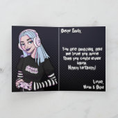 Carte Punk Gamer Ado fille Noir 16e anniversaire (Intérieur)