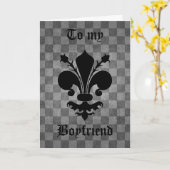 Carte punk gothique fleur de lis drôle petit ami anniver (Fleur jaune)