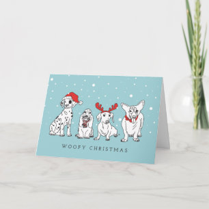 Carte Puns de Noël de Chien Père Noël Chiens Noël Ouah O