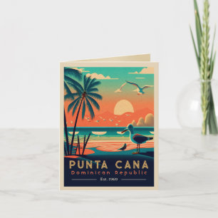 Carte Punta Cana DR Retro Sunset Souvenirs 1960
