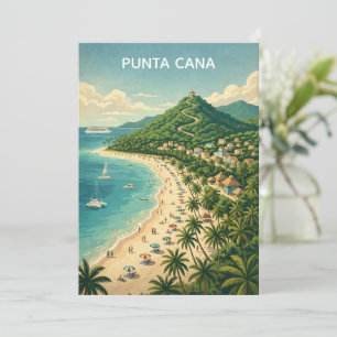 Carte Punta Cana République dominicaine Tropical Vintage