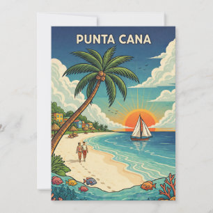 Carte Punta Cana République dominicaine Voyage Vintage