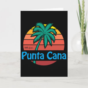 Carte Punta Cana Retro Été Palmier Plage Cadeau Hommes W