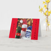 CARTE *PUPPETS* SOUHAITEZ-VOUS VOUS AMUSER À CHRISTMAS T (Fleur jaune)