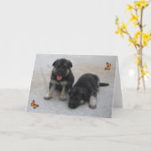 Carte Puppies adorable (Fleur jaune)