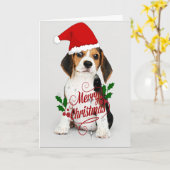 Carte Puppy de Noël (Fleur jaune)