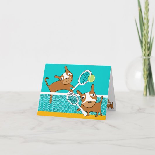 Carte Puppy Play Tennis Blank Card 2 (Devant)