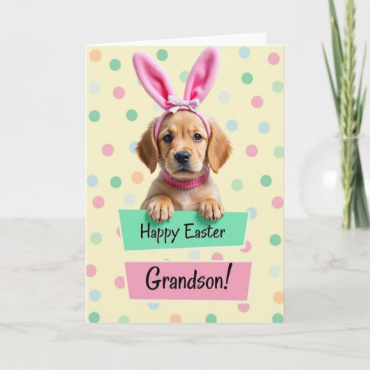 Carte Puppy Polka Dot Celebration Card (Devant)