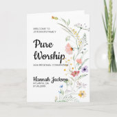 Carte Pure adoration Baptême JW avec fleurs de printemps (Devant)