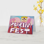 Carte Purim Fest (Fleur jaune)