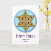 Carte Purim pour grand-père Hamantaschen Magen David (Fleur jaune)