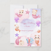 Carte Purmaid chat sirène mignonne fille heureux anniver (Devant)