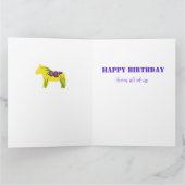 Carte Purple 100e Big Birthday Card de nous tous (Intérieur)