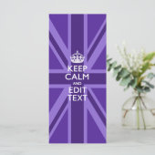 Carte Purple Accent Keep Calm and Your Text Union Jack (Debout devant)