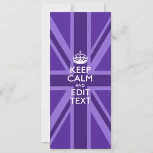 Carte Purple Accent Keep Calm and Your Text Union Jack