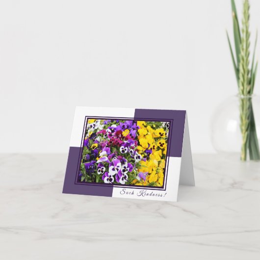 Carte Purple and Yellow Pansies Thank You (Devant)