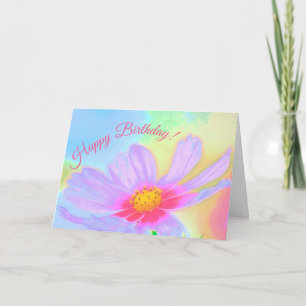 Carte Purple Aster Flower Joyeux Anniversaire