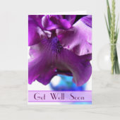 Carte Purple Bearded Iris Get Well Soon Card (Devant)