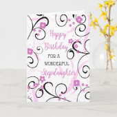 Carte Purple Black Swirls Stepgirl Anniversaire (Fleur jaune)