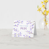 Carte Purple Blue Blossoms Texte Personnalisé Fête des m (Fleur jaune)