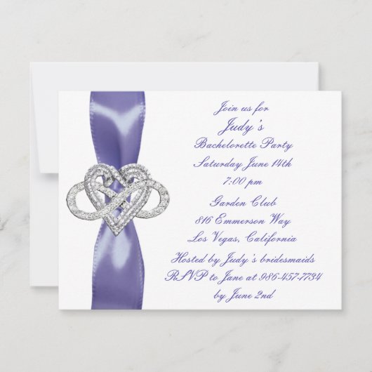 Carte Purple Blue Infinity Heart Bachelorette Party (Devant)