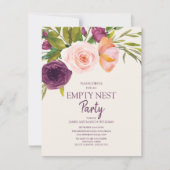 Carte Purple Blush Rose Floral Vide Fête de nid (Devant)