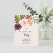 Carte Purple Blush Rose Floral Vide Fête de nid (Debout devant)
