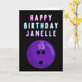 Carte Purple Bowling Ball Enfants de 6 à 16 ans Annivers (Fleur jaune)