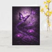 Carte Purple Butterfly– Dark Bloom Collection (Fleur jaune)